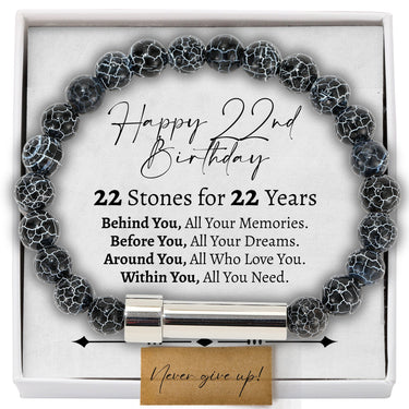 22 Bead 22 Years Hidden Message Bracelet - Love You This Much